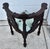 Carved Mahogany Corner Chair Vintage Renaissance Style Figural Face Upholstered For Sale - Image 15 of 17