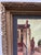 An original oil on canvas painting featuring a European landscape street scene with buildings and foliage. Finished with a...