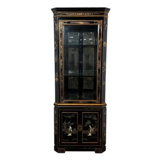 Vintage Lacquered Corner Cabinet For Sale