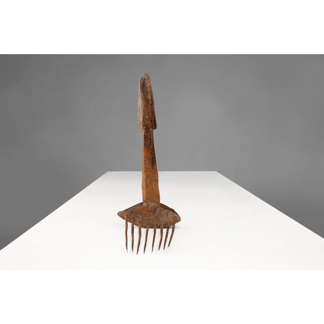 Brown French Primitive Wool Comb, 16th Century For Sale - Image 8 of 9
