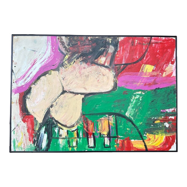 Modernist Abstract Painting Untitled Unsigned For Sale