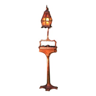 Arts and Crafts Floor Lamp ("Smoking" Lamp) Copper Plated Bronze For Sale