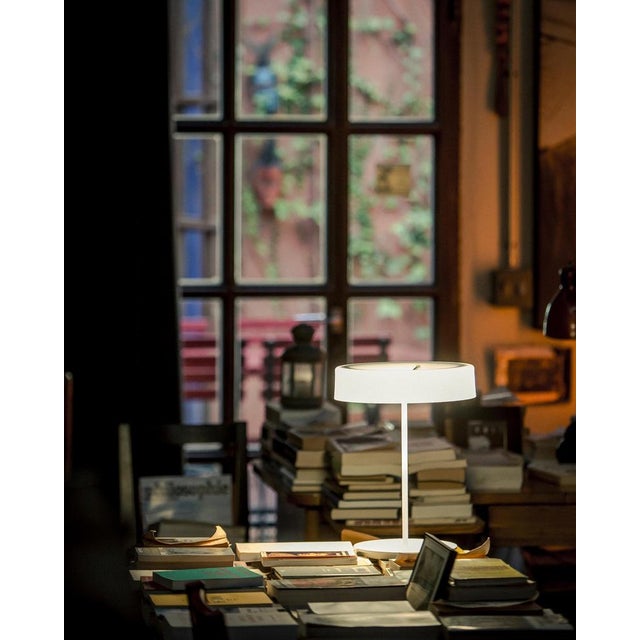 Gold Small White Sin Table Lamp with Shade II by Antoni Arola For Sale - Image 8 of 14