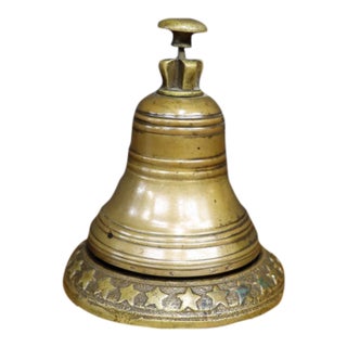 Brass Table Bell With Star-Decorated Base For Sale