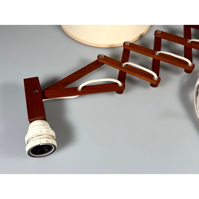 Danish Scissor Lamp in Teak, Denmark, 1960s For Sale - Image 10 of 18