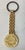 Lovely Judith Leiber gold plated key chain fob or bag charm with image of Ceasar. Dated 1963