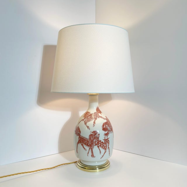1970s Chinoiserie Table Lamp by Porcelaine De Paris, 1970s For Sale - Image 5 of 12