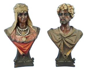 Terracotta Busts of Arabs attributed to Goldscheider, Austria, 1800s