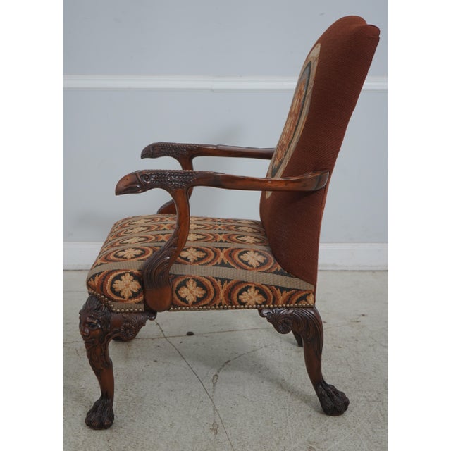 Traditional Outstanding Georgian Needlepoint Paw Foot Open Armchair For Sale - Image 3 of 12