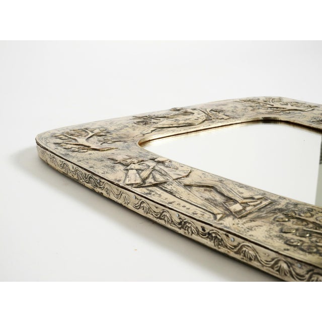 Mid-Century Modern Wall Mirror with Silver-Plated Frame, 1950s For Sale - Image 15 of 18