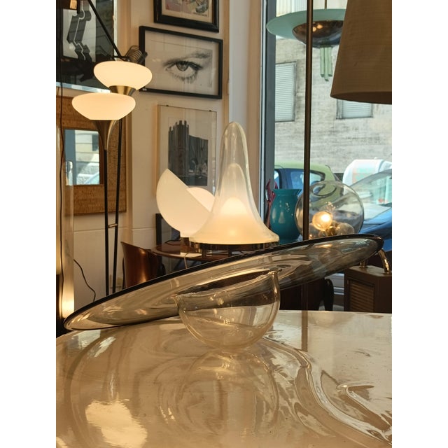 Large Hat-Shaped Centrepiece Plate in Clear Murano Glass, Italy, 1960s For Sale - Image 6 of 9