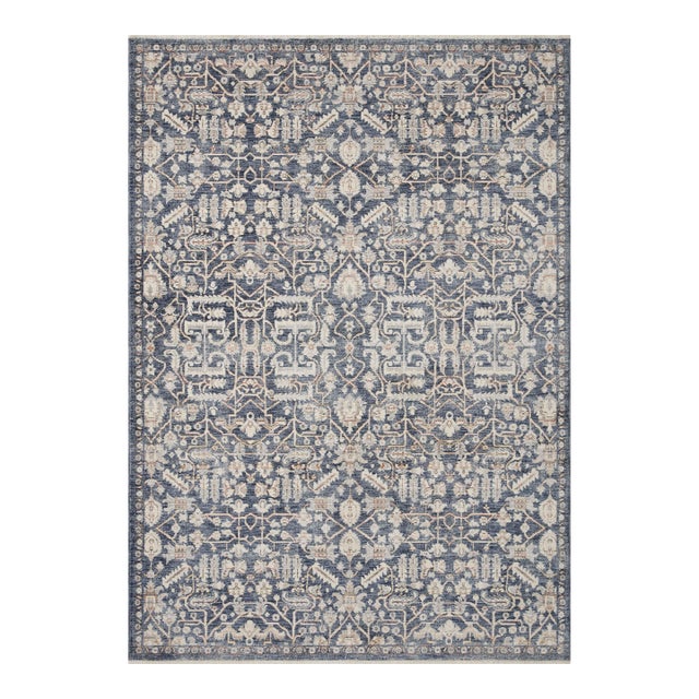 Amber Lewis x Loloi Zuma Blue / Ivory 2'-3" x 3'-10" Accent Rug For Sale