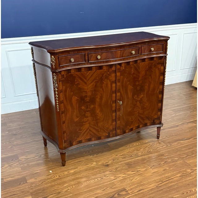 Brown Serpentine Mahogany Two Door Cabinet by Leighton Hall - Showroom Sample For Sale - Image 8 of 12