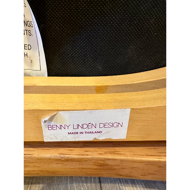 Set of Two Teak, Slat-Back, Mid 20th Century Dining Chairs by Benny Linden, Rare Six Rails For Sale In Los Angeles - Image 6 of 7