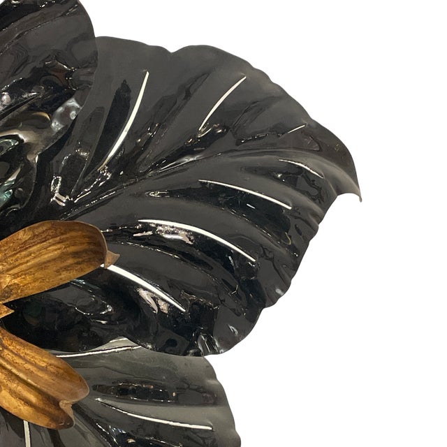 Vuntage Black Flower Wall Light, 1960s For Sale - Image 4 of 7
