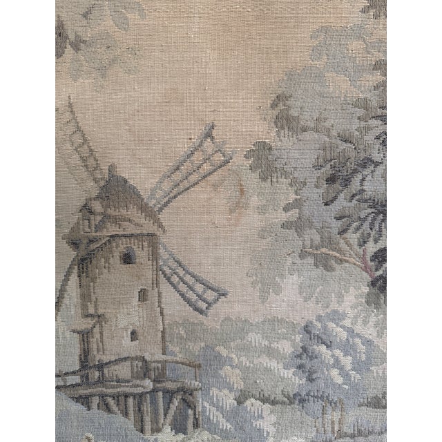Wood Vintage French Pastoral Jacquard Tapestry in Giltwood Frame For Sale - Image 7 of 7