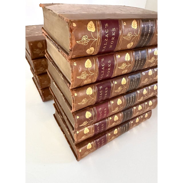 Antique Leather Bound Balzac Books, Set 18 For Sale - Image 14 of 18