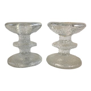 Vintage Single Ring Festivo Candlesticks by Timo Sarpaneva for Iitala Finland Pair For Sale