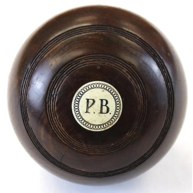 Paul Desmond Brown (P.B.) Jaques & Son Lawn Bowling Ball. Dimensions: 4 1/2"D