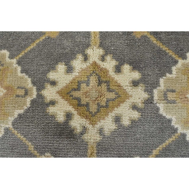 Oushak Rug 5’2” X 8’2” Gray Wool Traditional Hand-Knotted Oriental Carpet For Sale - Image 9 of 15
