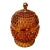 Vintage Amber Hobnail Lidded Art Glass Candy Jar For Sale