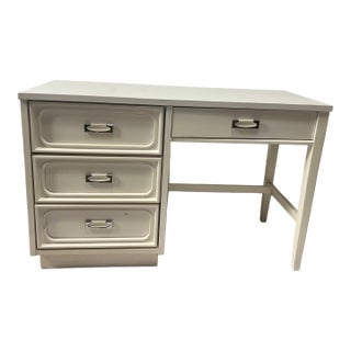 1980s Classic White Wooden Writing Desk For Sale