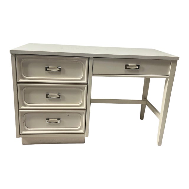 1980s Classic White Wooden Writing Desk For Sale