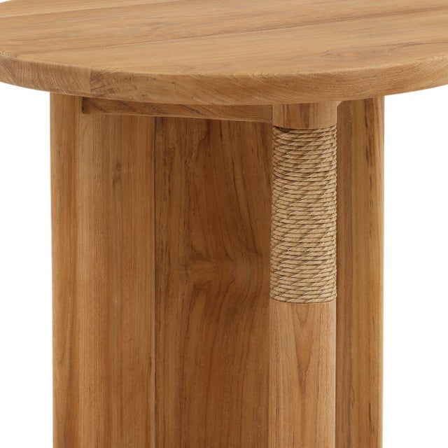 Palmera Teak & Rope Outdoor Side Table For Sale In Los Angeles - Image 6 of 6