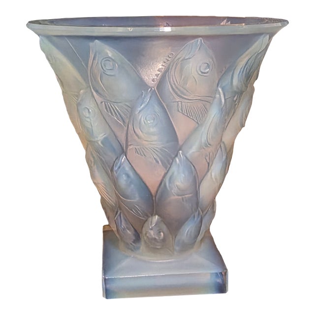 Art Deco Sabino Poissons Opalescent Vase For Sale