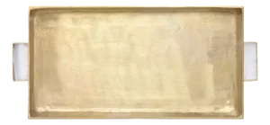 Matthew Izzo Home Whitt Antique Brass & Agate Serving Tray