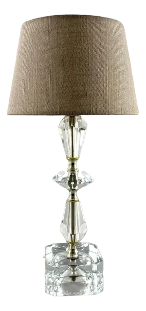 Vintage Table Lamp in Transparent Glass, 1980s
