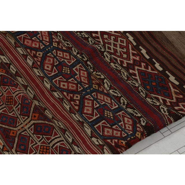 Rug & Kilim Late 19th Century Antique Tribal Bag & Flatweave Textile With Geometric Patterns, From Rug & Kilim For Sale - Image 4 of 7