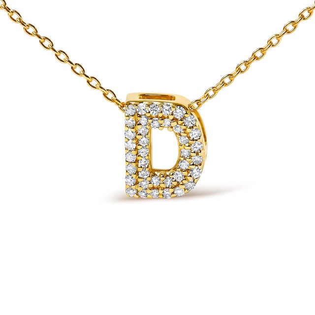 Elegance meets personalized charm in this exquisite pendant, meticulously crafted from radiant 10K yellow gold enhances...