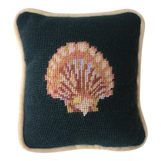 Needlepoint Pillow Scallop Seashell For Sale