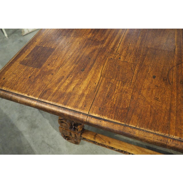 Large 19th C. Italian Renaissance Revival Carved Walnut Fratino Center Table For Sale - Image 4 of 18
