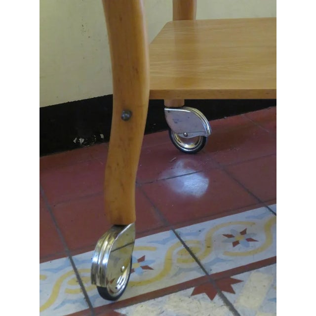 Wood & Ceramic Trolley on Wheels, 1950s For Sale - Image 16 of 18