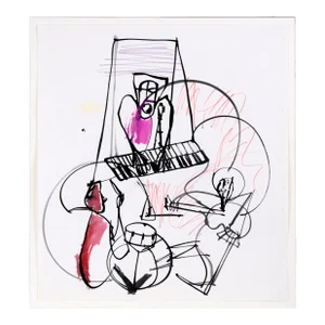 Jazz Trio - Abstract Expressionist Composition in Ink and Watercolor on Paper by Michael William Eggleston