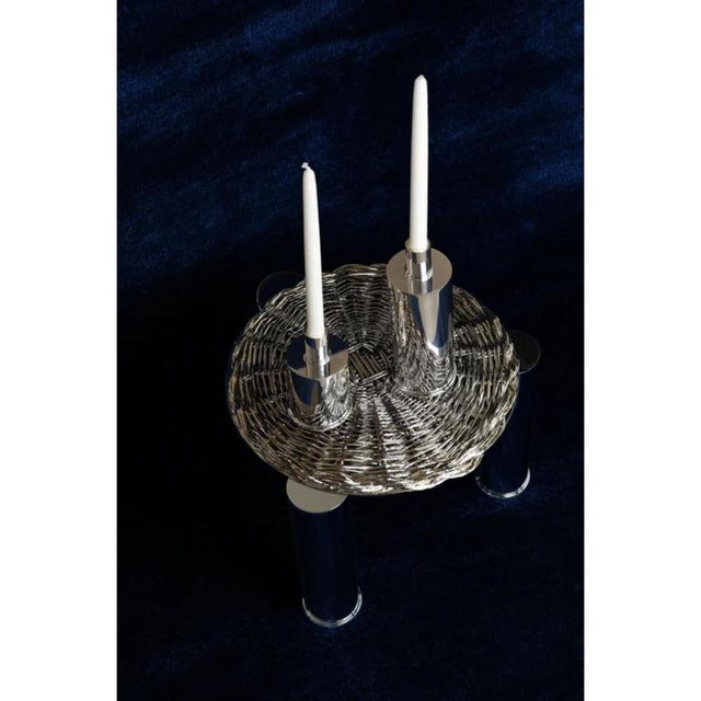 Not Yet Made - Made To Order Rl 02 Mini Candleholder in Silver-Plated Polished Brass by Caspal For Sale - Image 5 of 12