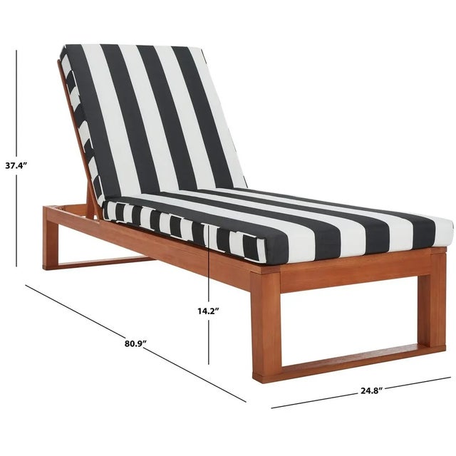 Solano Sunlounger - Natural/Navy Stripe For Sale In Philadelphia - Image 6 of 12