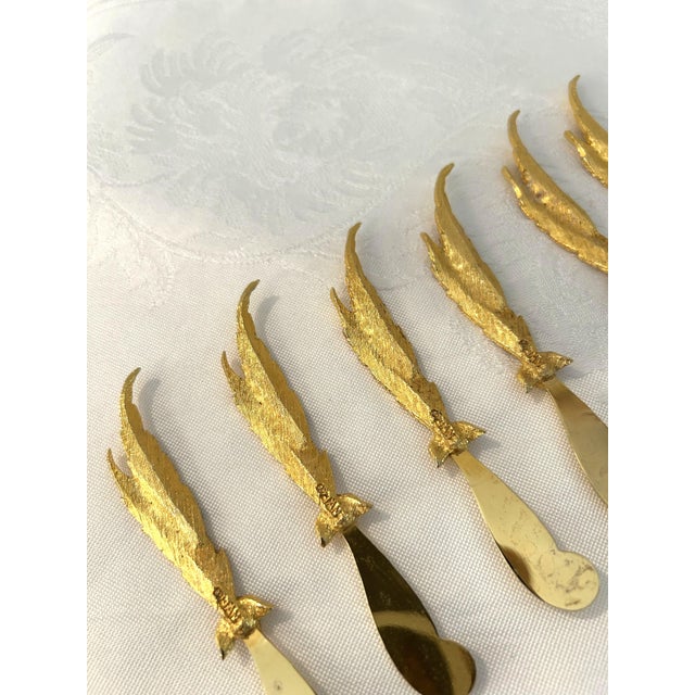 Mid 19th Century 24k Gold Plated Appetizer Forks & Spreaders, S/12 For Sale In West Palm - Image 6 of 6