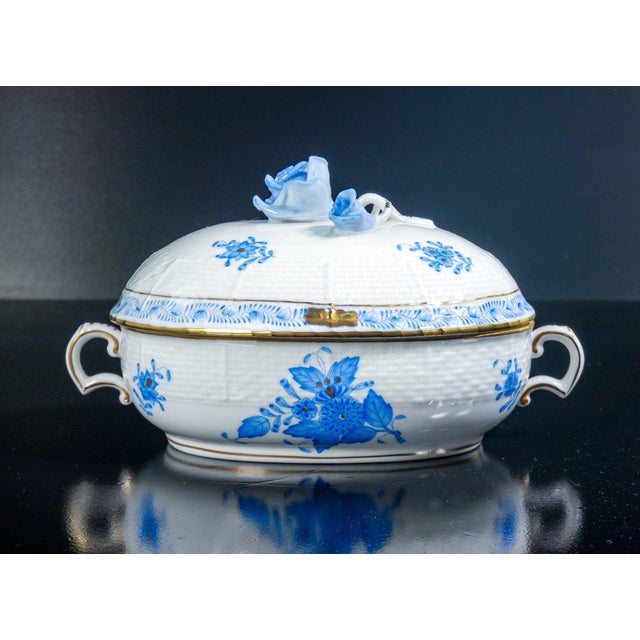 370 Apponyi Blue Porcelain Sauce Pot from Herend For Sale - Image 3 of 18
