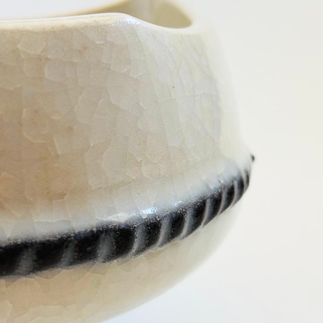 Vintage Ikebana Pottery Pedestal Bowl For Sale - Image 9 of 12