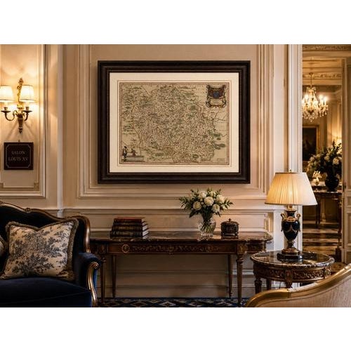 Antique Map of Bourbonnais, Moulins and Vichy from Blaeu, France, 1642 For Sale - Image 9 of 10