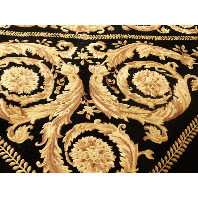 Hand Knotted Black and Gold Rug. 8'x 7'10" For Sale - Image 9 of 12