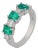 Vintage Emerald Diamond 18k Gold Band Ring, Size 6.5 For Sale