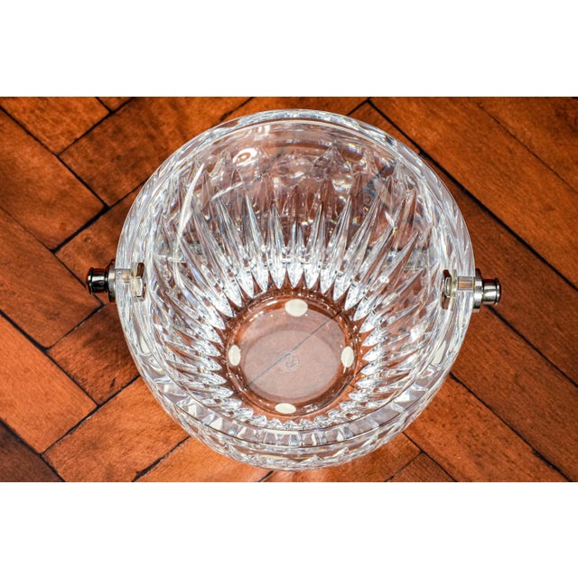 Metal 1990s Classic Heavy Thick Baccarat Crystal Ice Bucket Barware Home Decor For Sale - Image 7 of 11