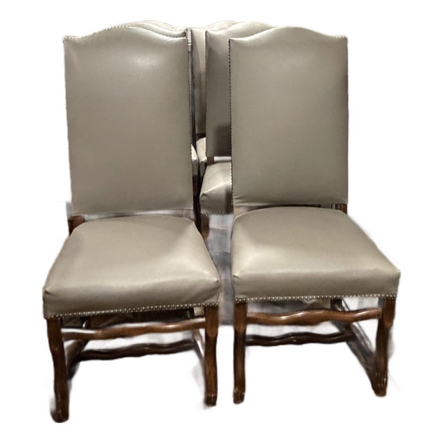 Vintage French Set of (6) Os De Mouton Dining Chairs For Sale