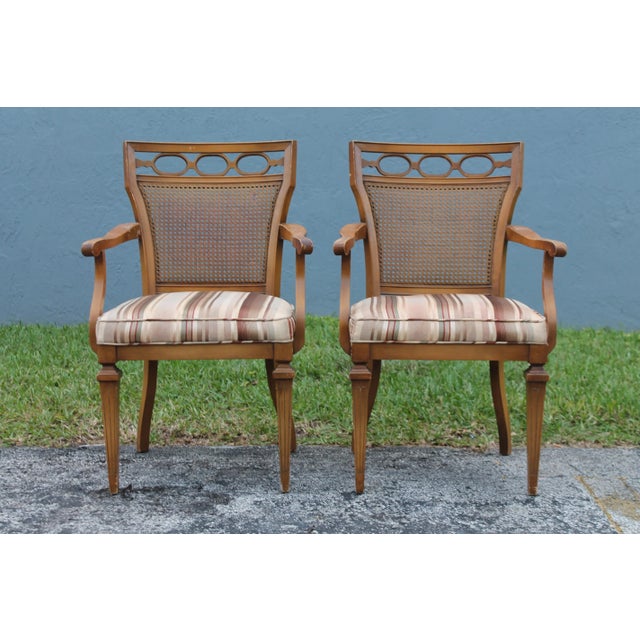 A pair of vintage neoclassical style occasional chairs.