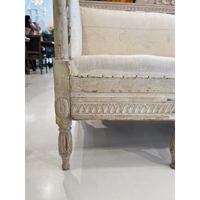 Wood Antique Swedish Neoclassical Bench For Sale - Image 7 of 10