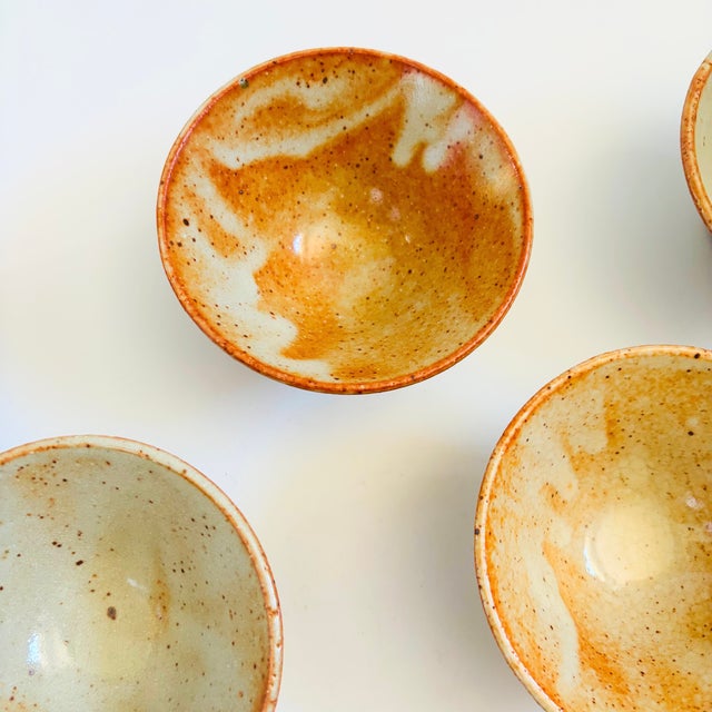 Speckled Terra Cotta Pottery Rice Bowls - Set of 6 For Sale - Image 12 of 13